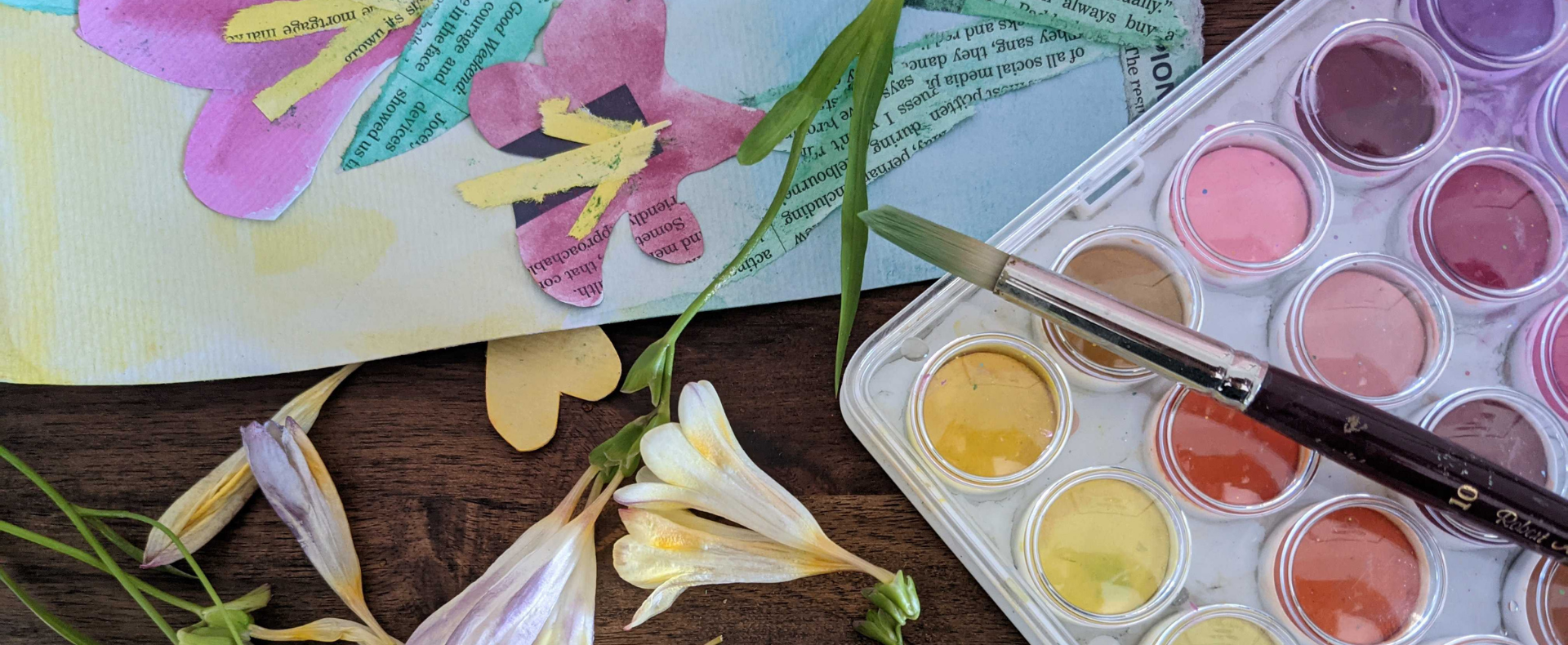 Spring Watercolour Collage | For ages 9 – 12