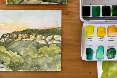 Watercolour in the Gardens of Fernhill Estate